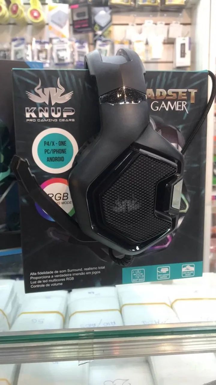 Headset Knup Kp-489 Rgb 7.1 Pc Xbox Cor Preto, entregamos e ac. cartões - Foto 3