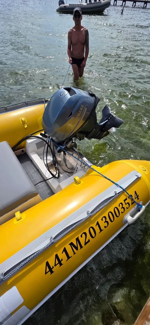Barco Inflável 4,20m com Motor Yamaha 20HP + Carreta - Pronto para o Lazer!! - Foto 8