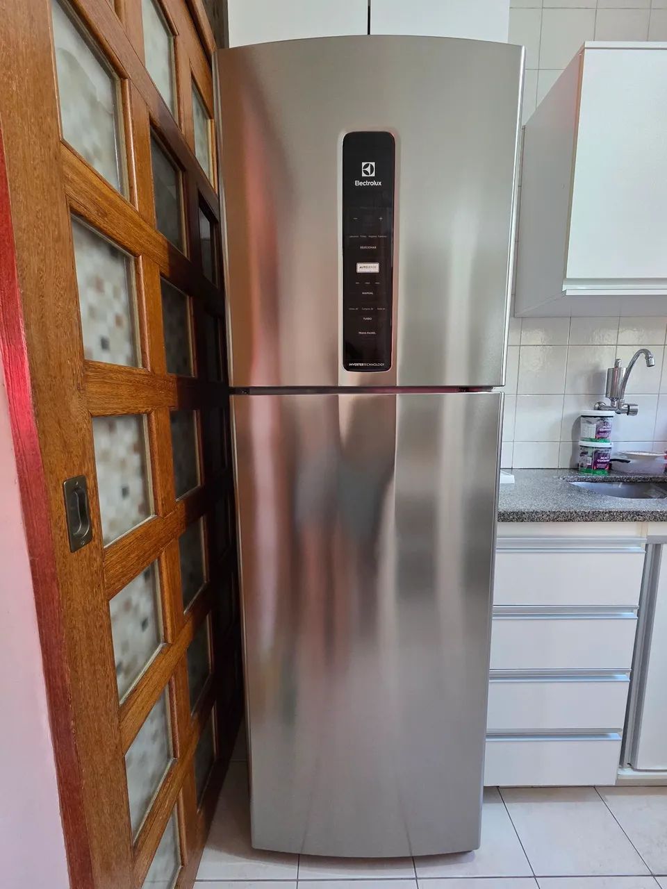 Geladeira Electrolux Frost Free Inverter 410L Efficient com AutoSense Inox Look (IF45S) 