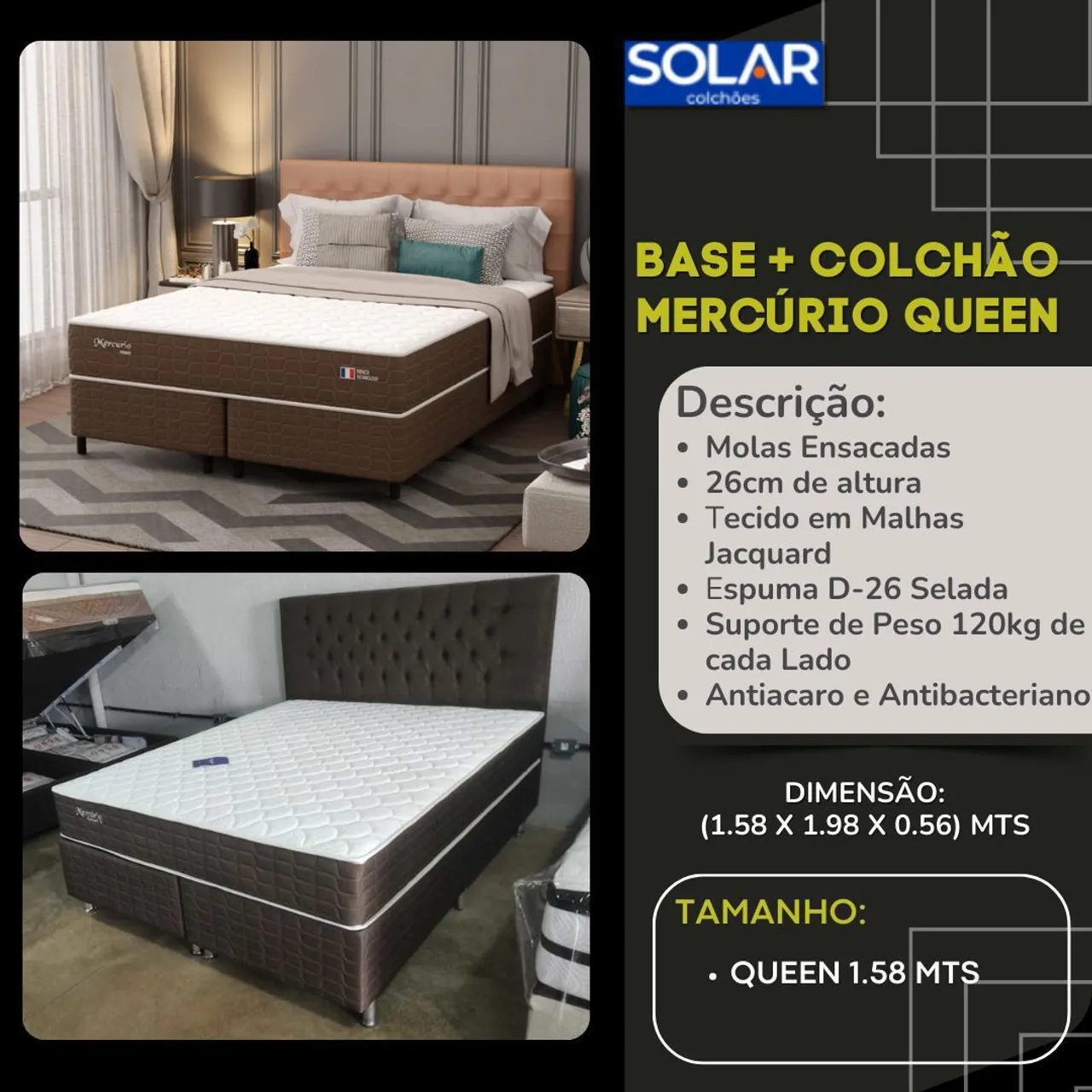 Base+Colchão Queen Mercúrio - Direto da Fábrica