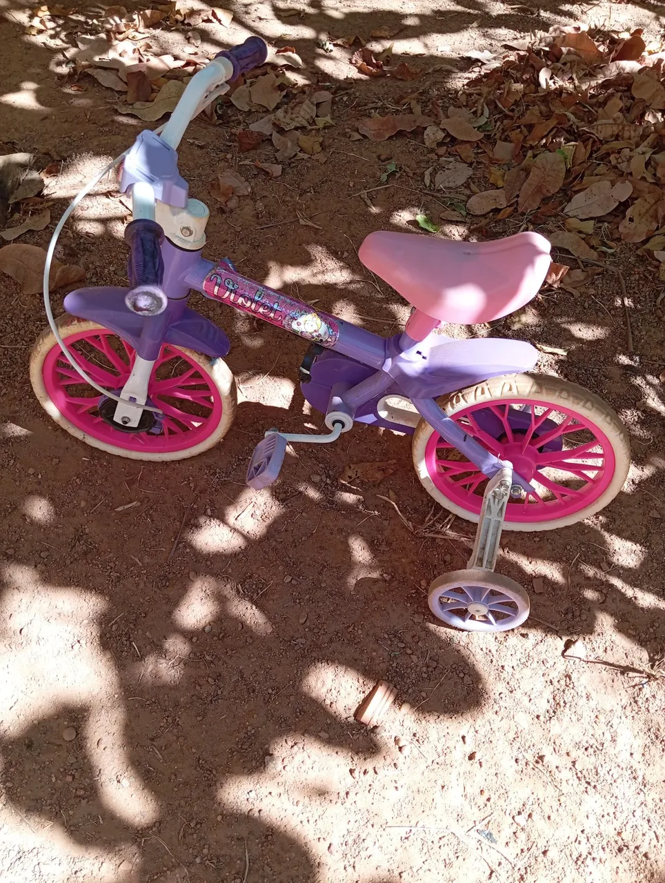 Bicicleta Infantil Roxa com Rodinhas