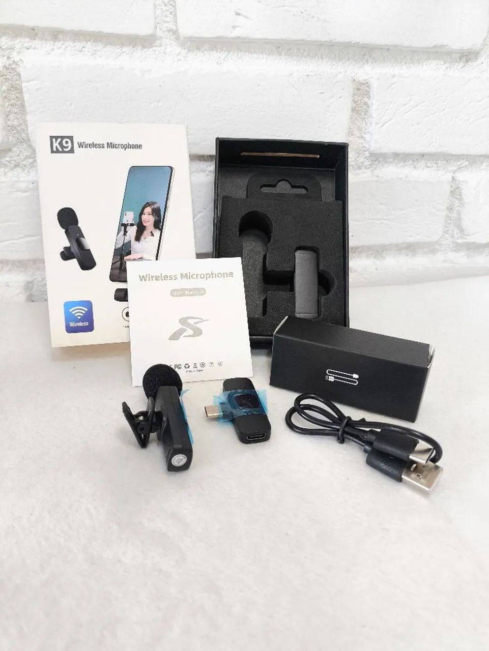Microfone de lapela k9 usb novo nunca usado
