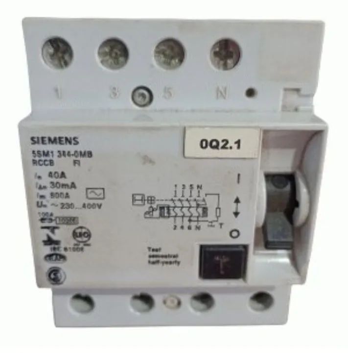 Dr Interruptor Diferencial Residual 4 Polos 40a/30ma (4p) 220/400v 5sv5 344-0mb Siemens