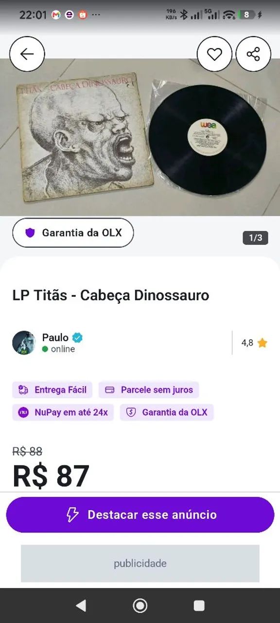 Kit LPs Titãs (Cabeça+ Jesus), Eric Clapton e Caetano  - Foto 4