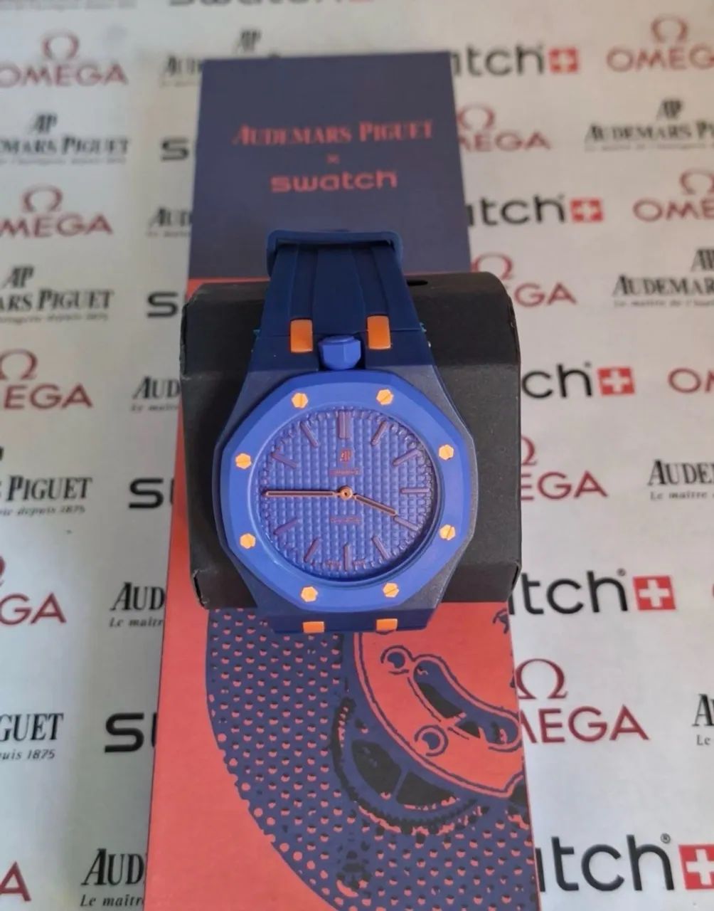 Relógio Kit Royal Pop (Azul e Laranja) + Pulseira e Cordão Extra