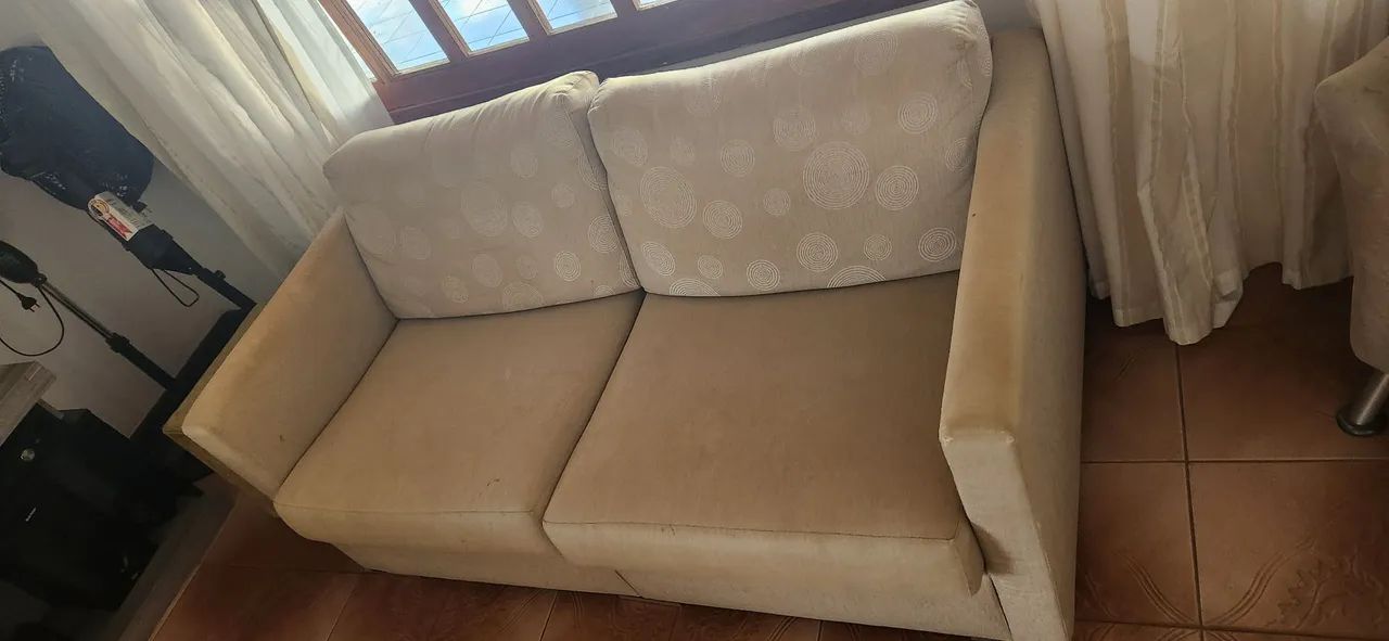Sofá de 3 e 2 lugares, bege, Não faço entrega. - Foto 4