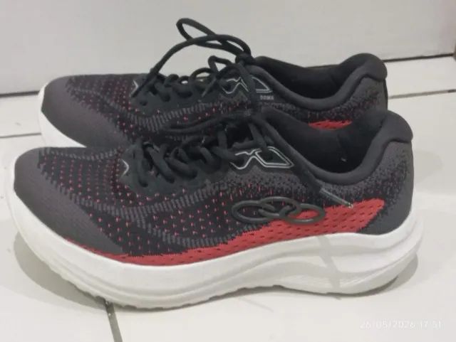 Tênis Olympikus Soma Preto e Vermelho n38 - Foto 4