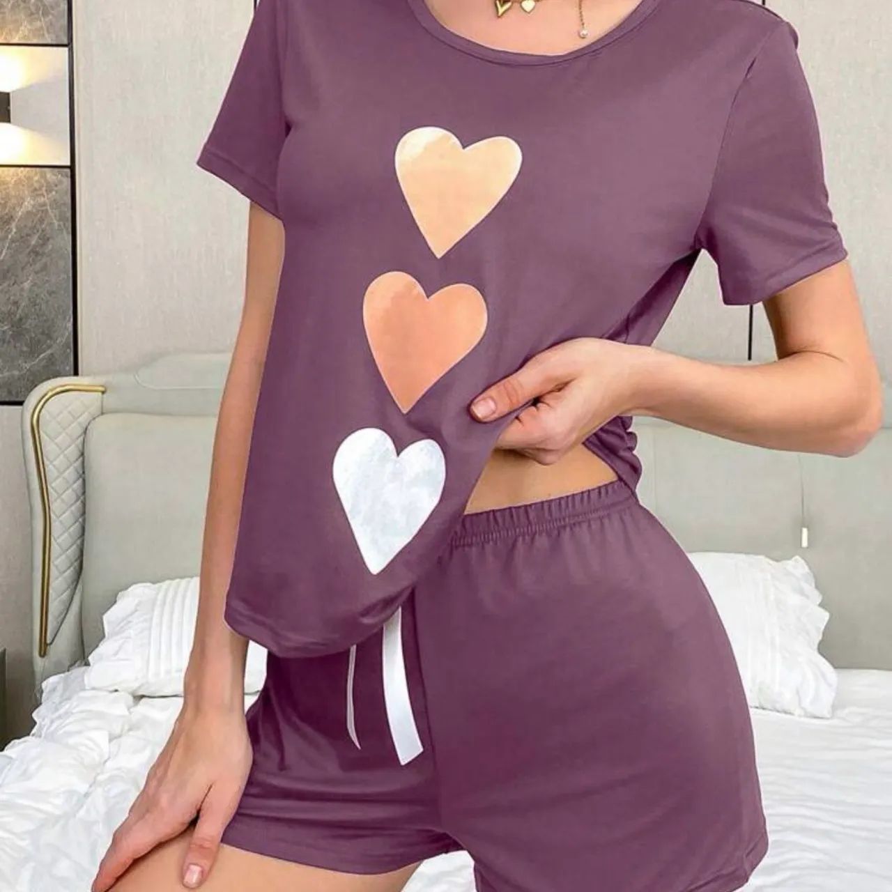 Pijama roxo SHEIN P - Foto 2