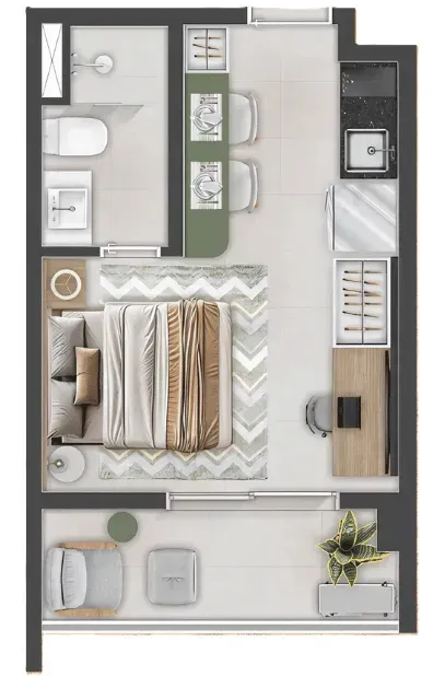 PLANTA 25m²