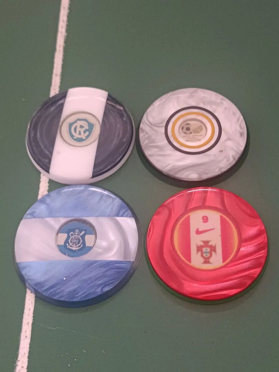 Quarteto futebol de botão arte embutida 