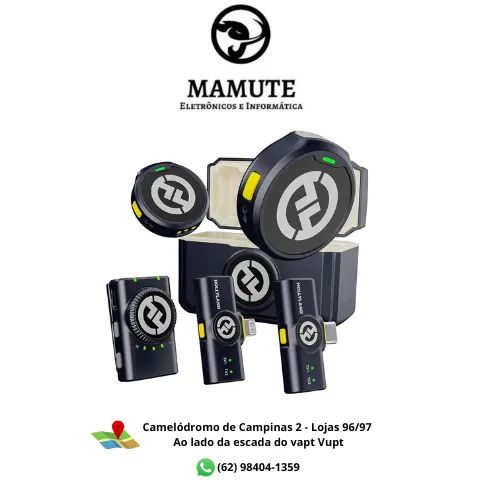 Hollyland Lark M2 Microfone S/ Fio P/ iPhone 15/16/17 E Android USB-C