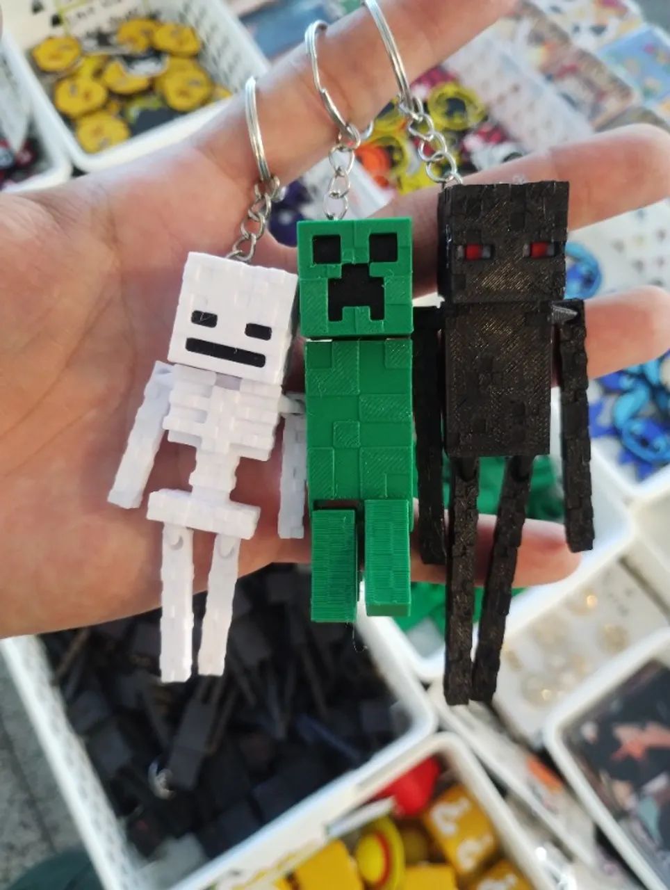 Chaveiro Minecraft Skeleton Creeper Enderman - NerdDog Store