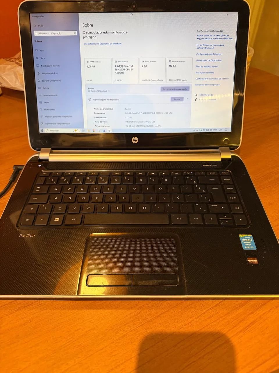 Notebook HP Pavilion 14 Core I5 - Radeon - 128GB SSD