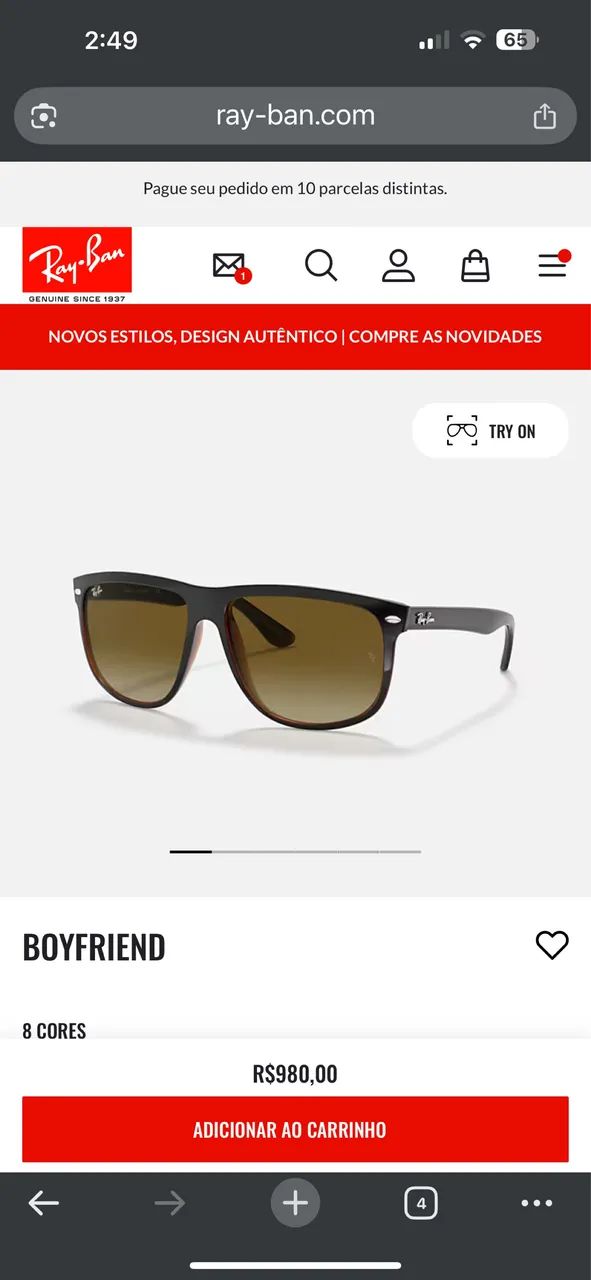 Óculos Rayban boyfriend original  - Foto 4