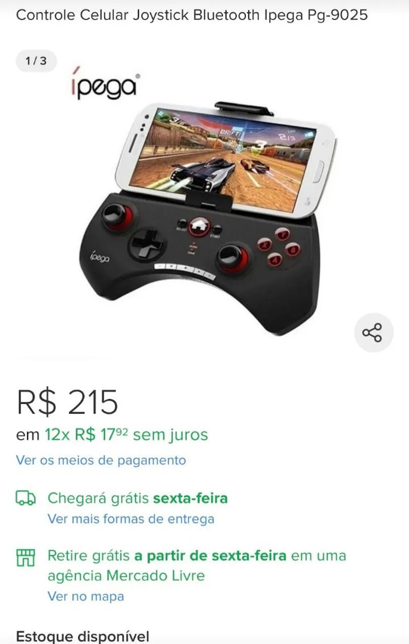 Controle para celular joystick bluetooth Ipega - Foto 3