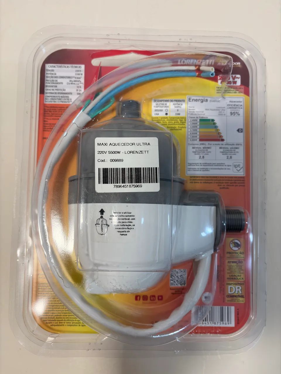 Aquecedor elétrico para torneira Lorenzetti 5500W