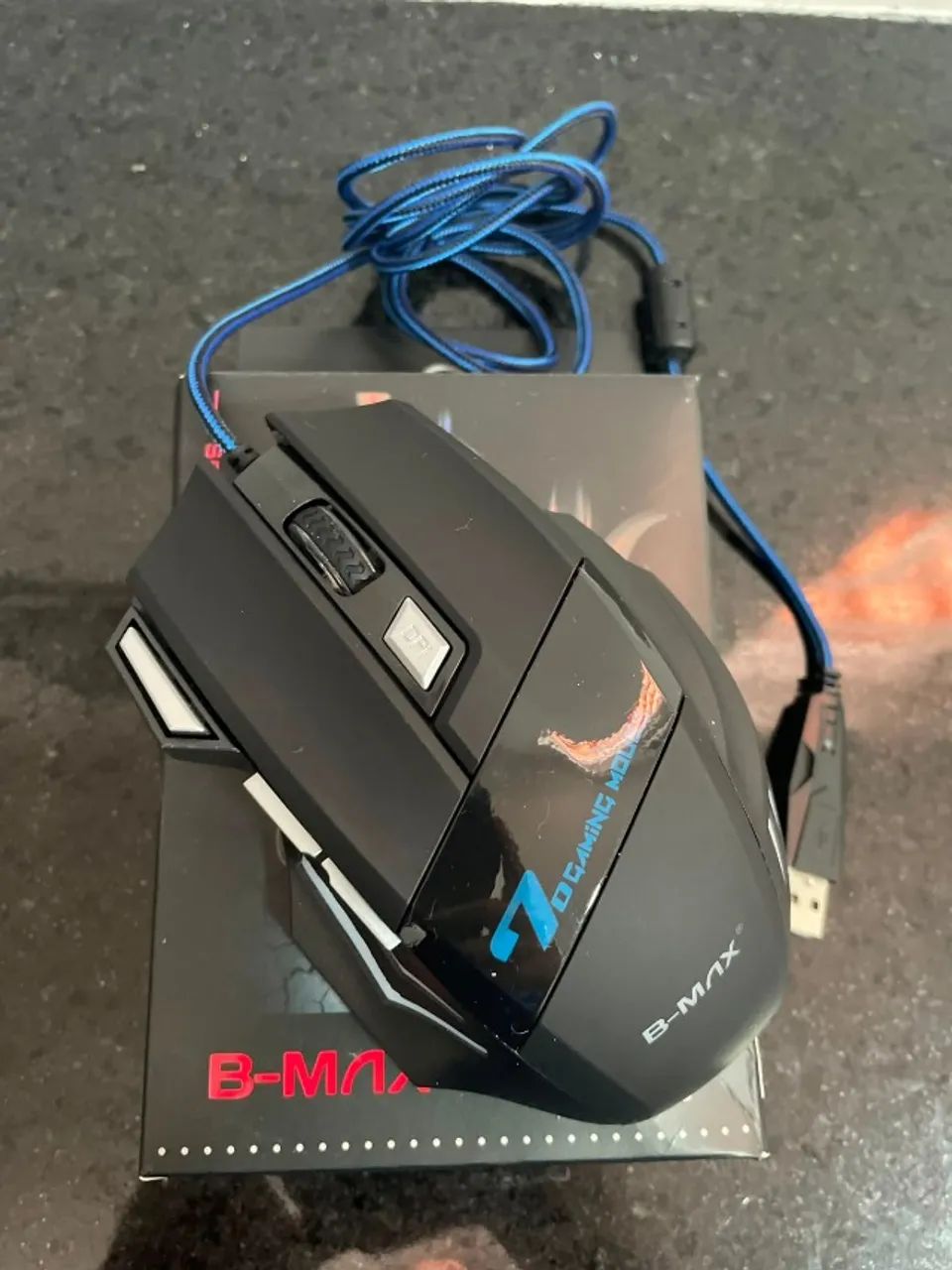 Mouse Gamer 7D com Iluminação LED e Botões de DPI Ajustável - Foto 4