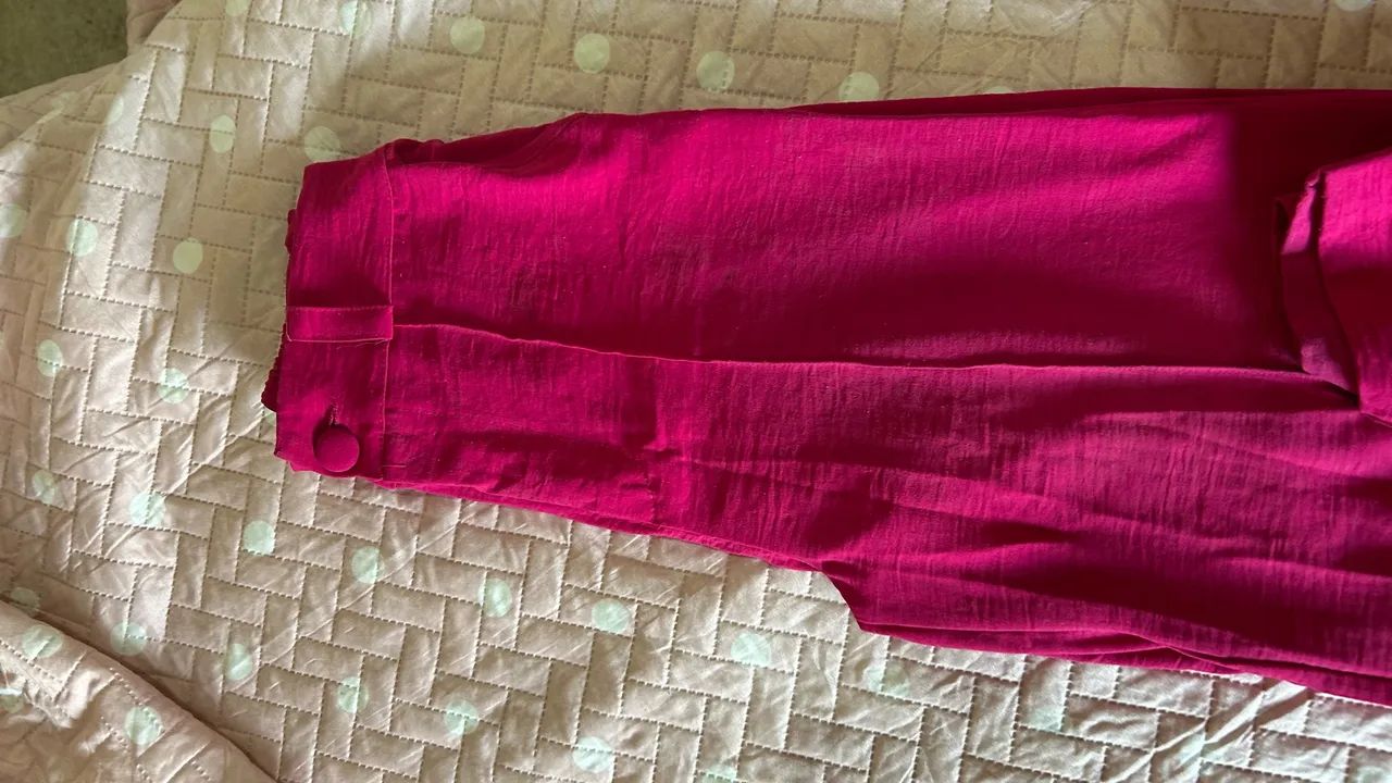 Calça pantalona Rosa e Bege  - Foto 2