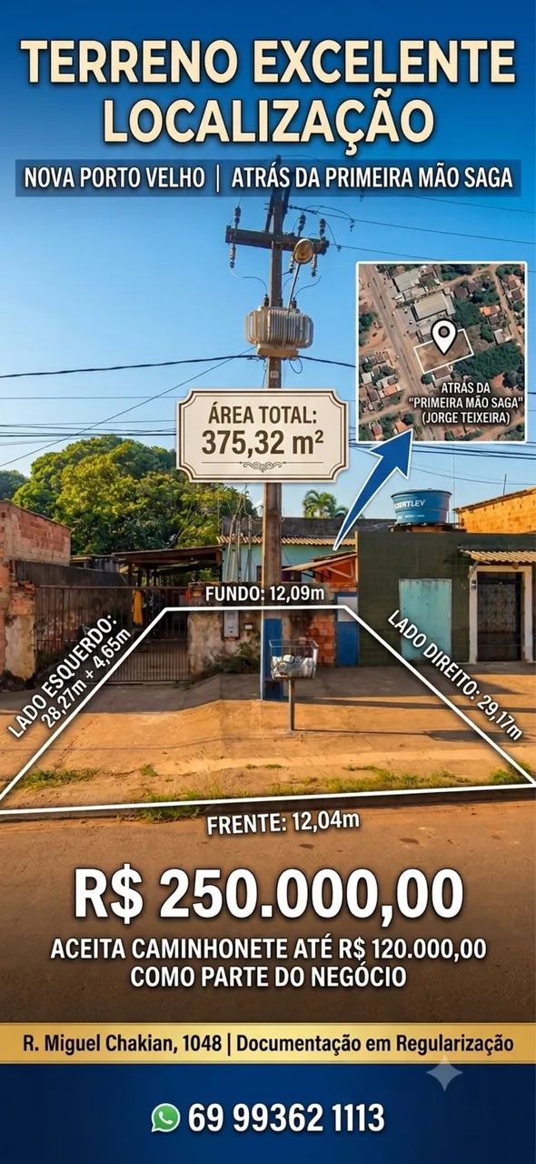 Terreno atrás da Saga Jorge Teixeira 