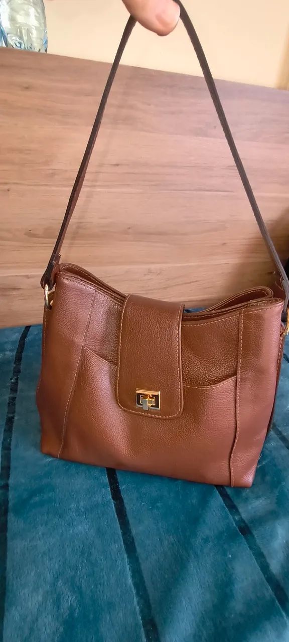 Bolsa de Couro Marrom - Foto 3