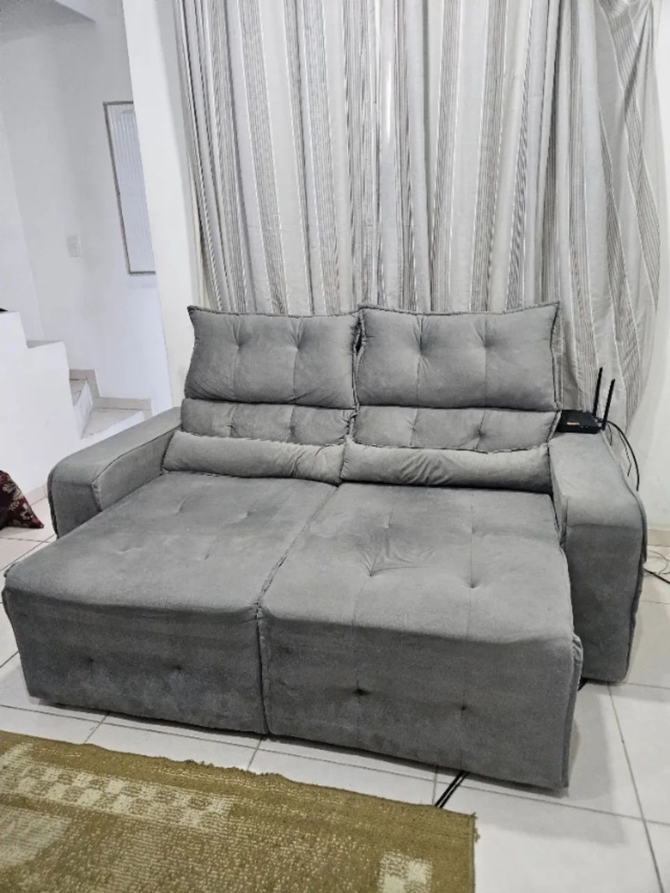 Sofá retratil e reclinavel em suede  - Foto 5