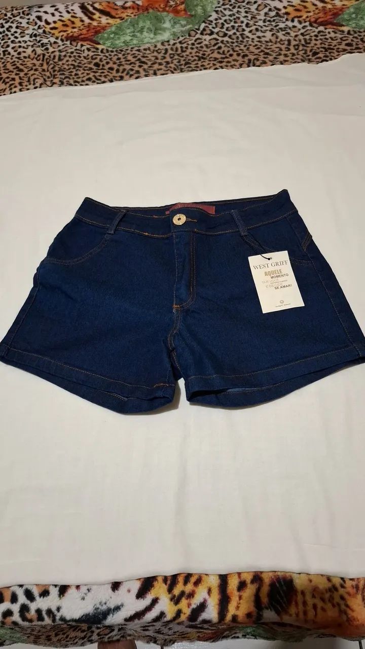 SHORT JEANS COM ELASTANO 44 (NOVO)