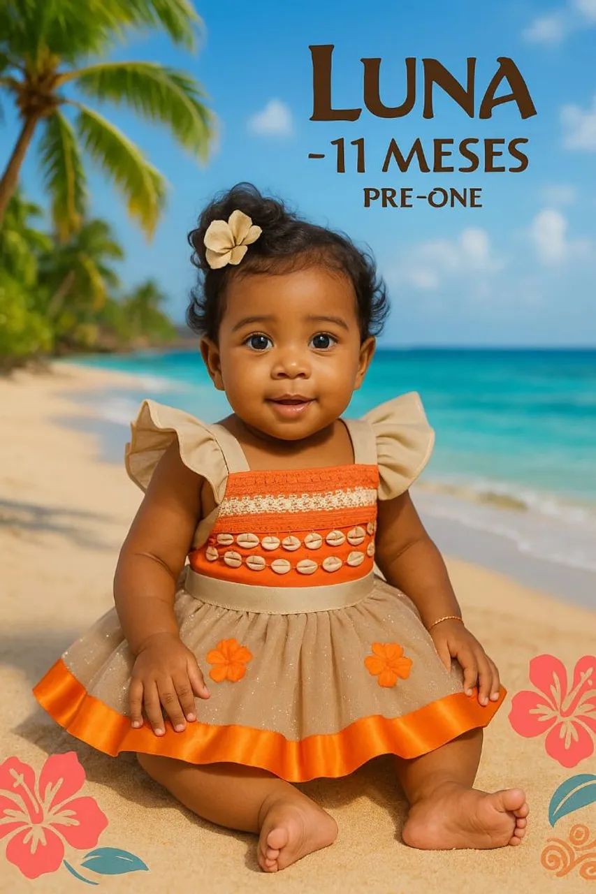 Vestido Moana luxo vesti de 12 meses a 24 meses. - Foto 2