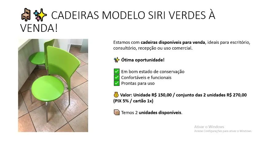 Cadeiras verdes - Foto 2