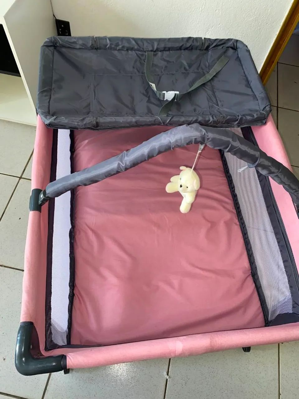 Cercadinho Rosa e Cinza em Ótimo estado! - Foto 2
