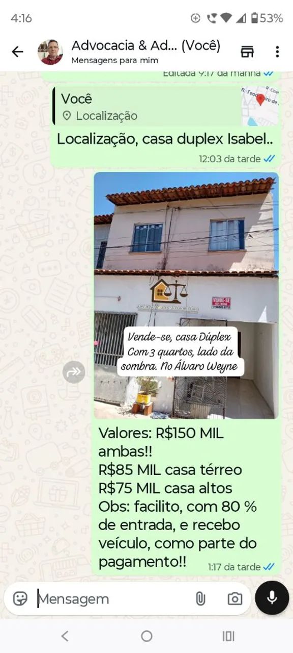 Casa duplex ou individual leia o anúncio todo 