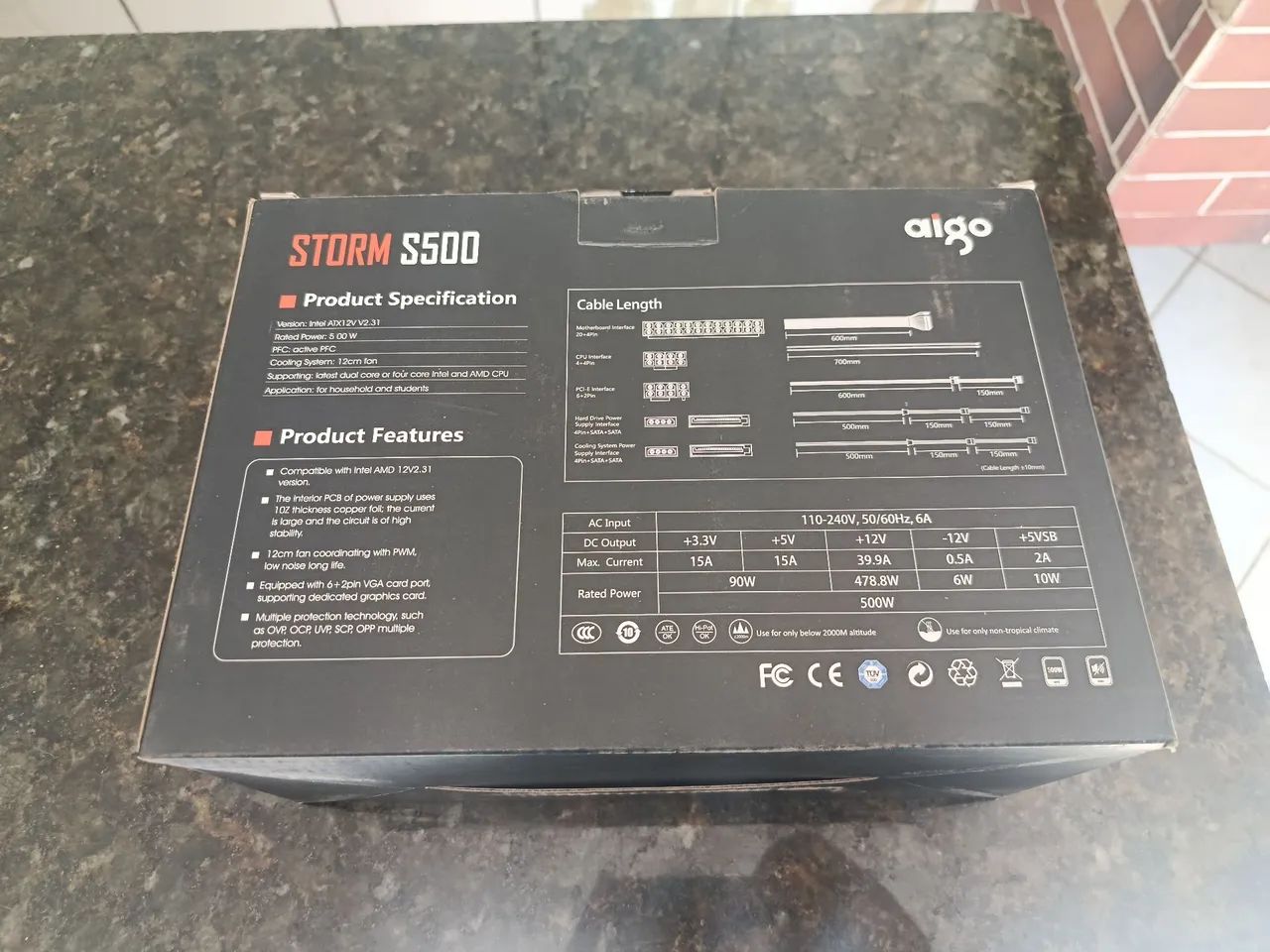 Fonte 500W Aigo Storm S500 - Foto 3