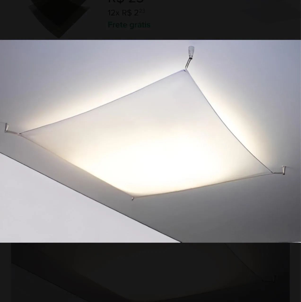 Luminária de teto com 4 lâmpadas fluorescentes - usada
