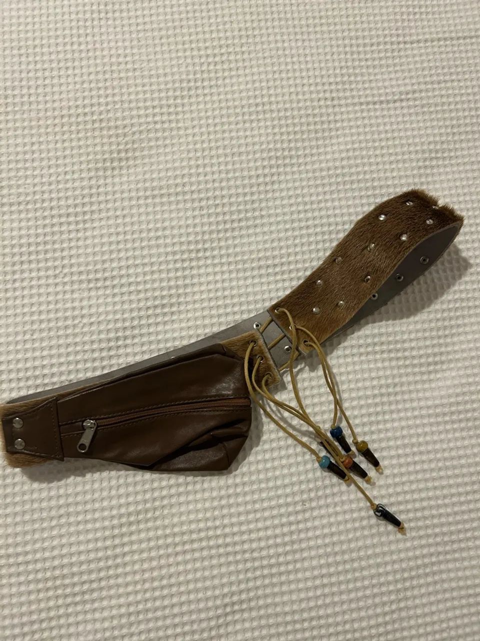 Cinto pochete boho couro 