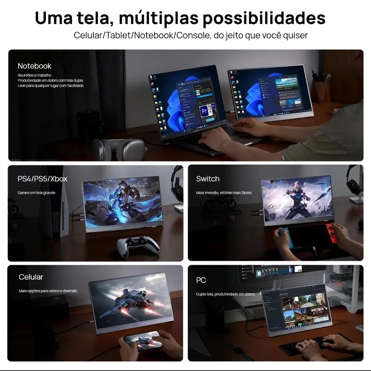 Monitor Portátil 16.1 Polegadas Arzopa Z3FC LACRADA - Foto 3