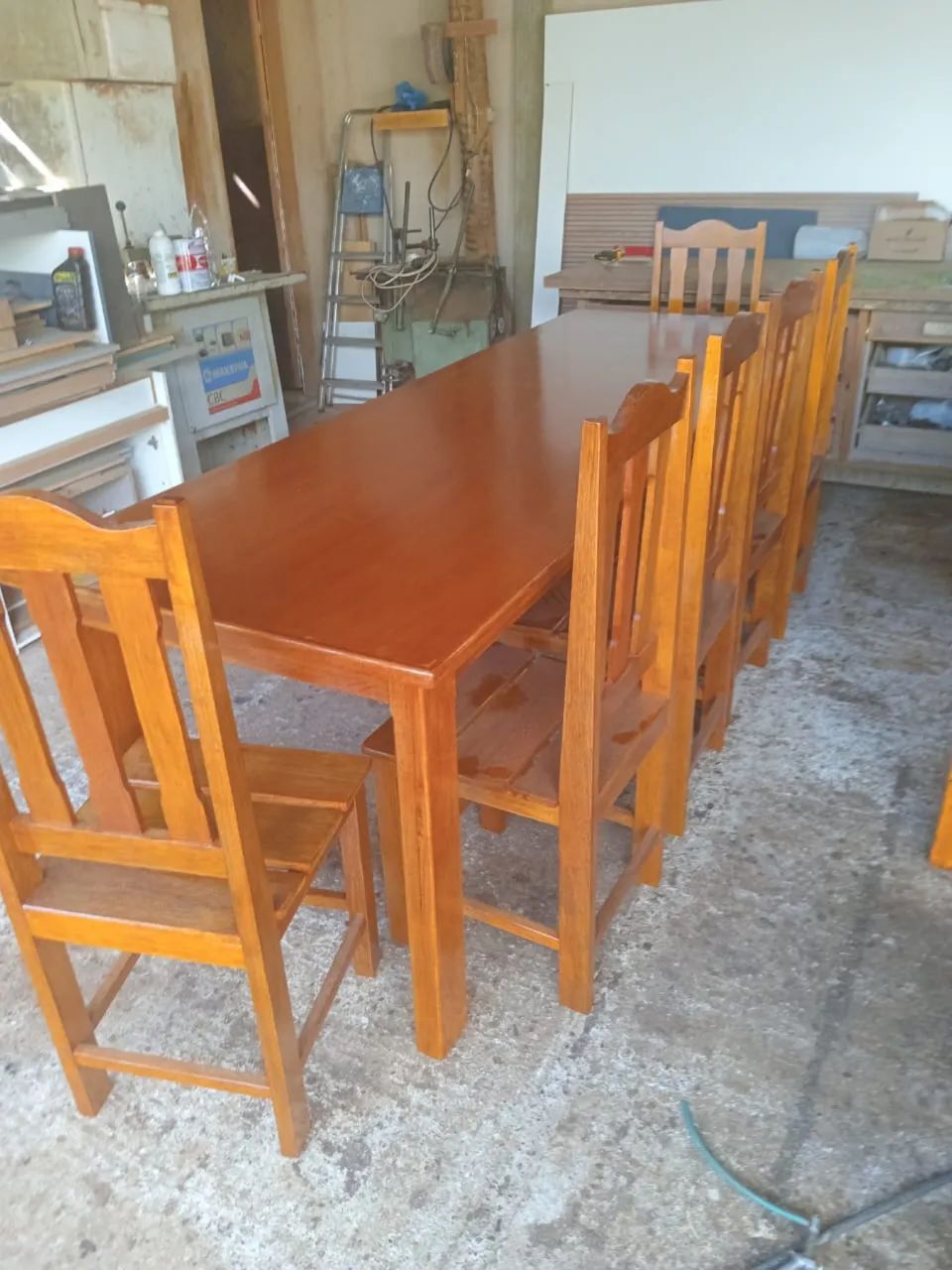 MESA COMPLETA  DE MADEIRA MACIÇA  - Foto 3