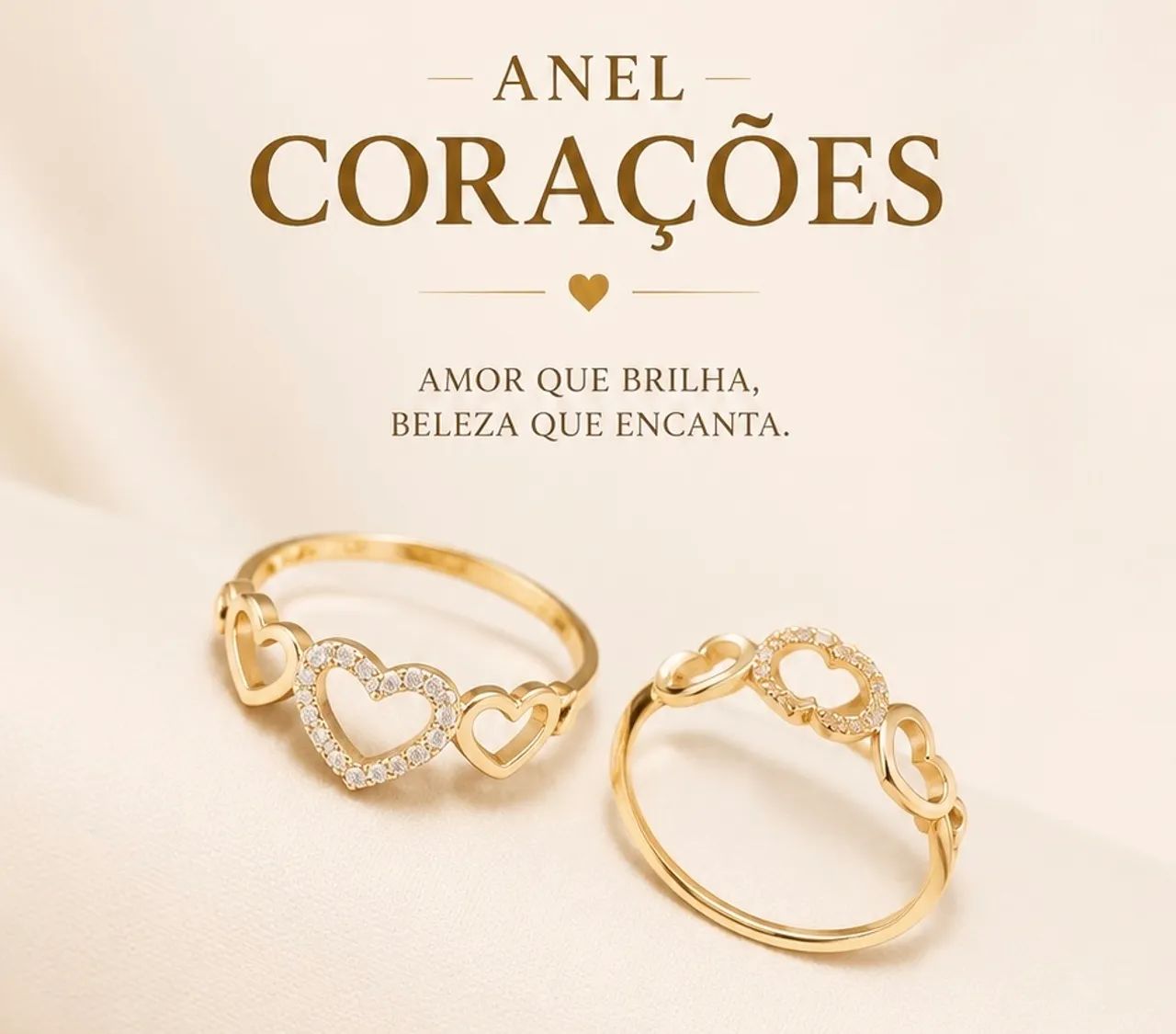 Anel corações 