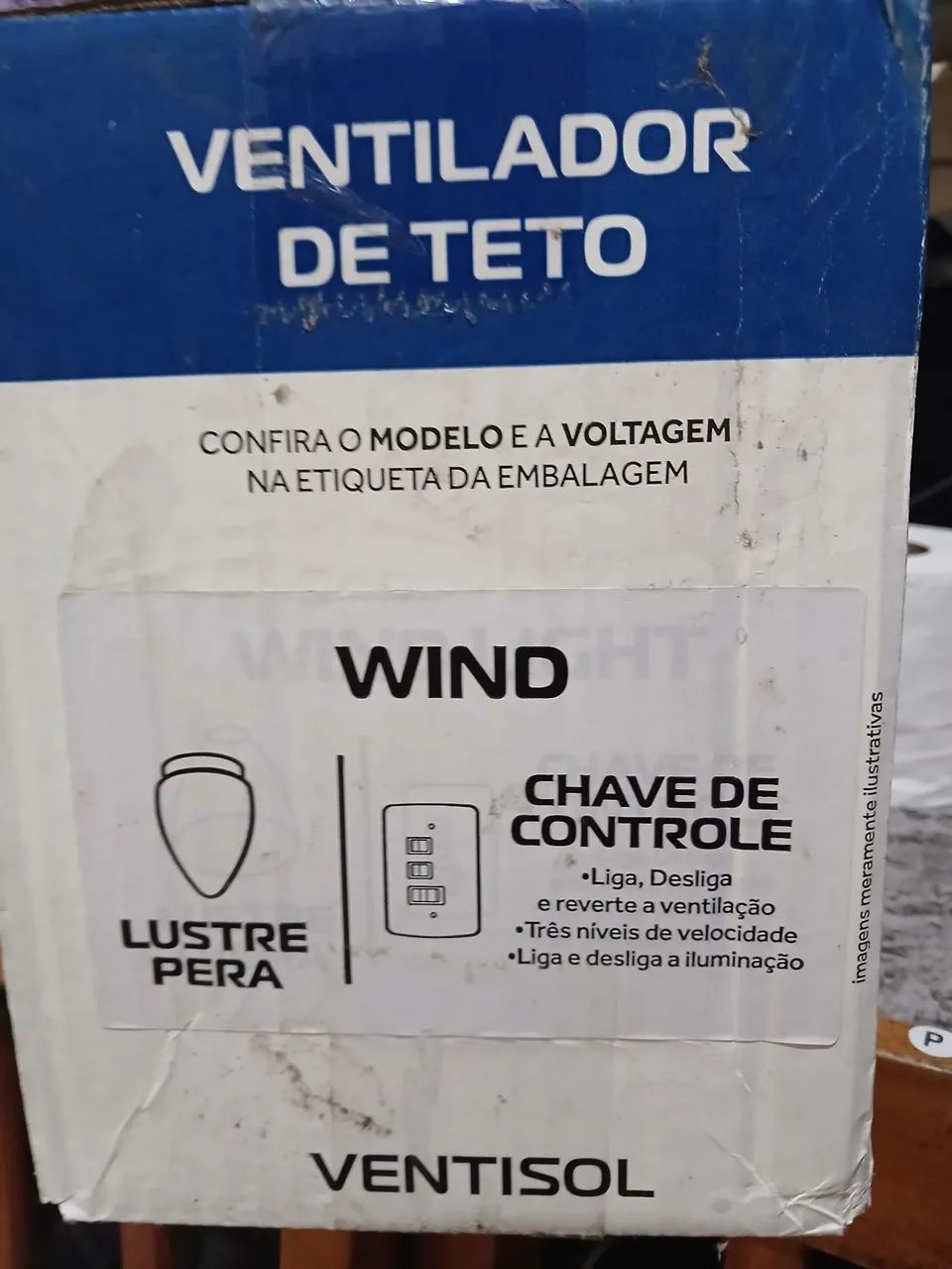 VENTILADOR DE TETO COM LUSTRE - Foto 2