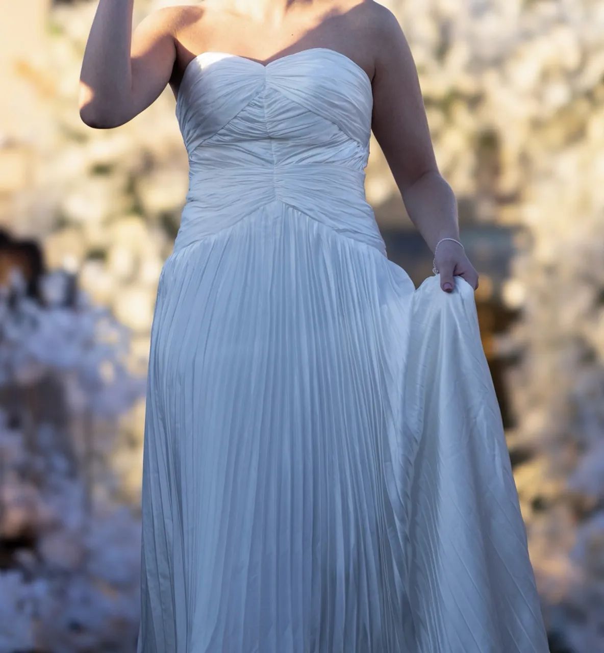 Vestido plissado branco  - Foto 2