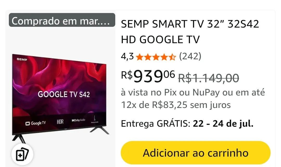 Tv Smart semp 32 polegadas  - Foto 2