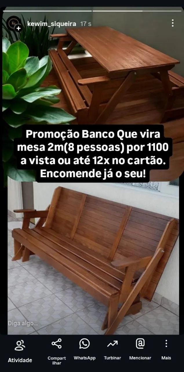 Mesa Que Vira Banco (Promoção) 