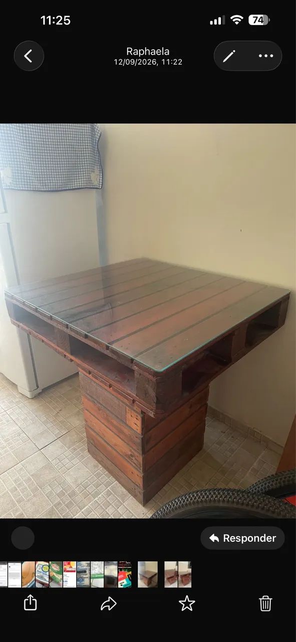 Mesa de Pallet + 4 Banquetas - Foto 2
