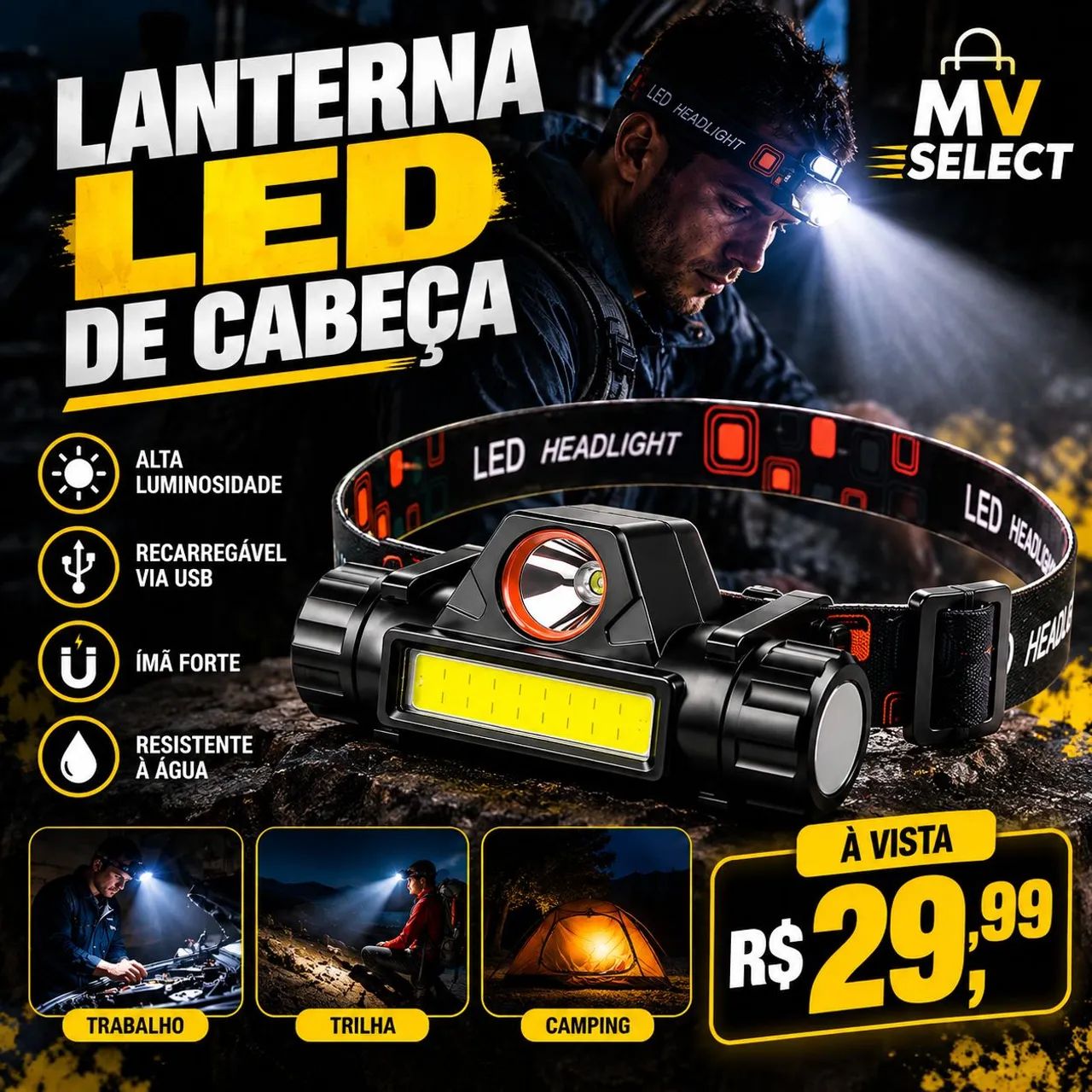 Lanterna led de cabe ça  - Foto 2