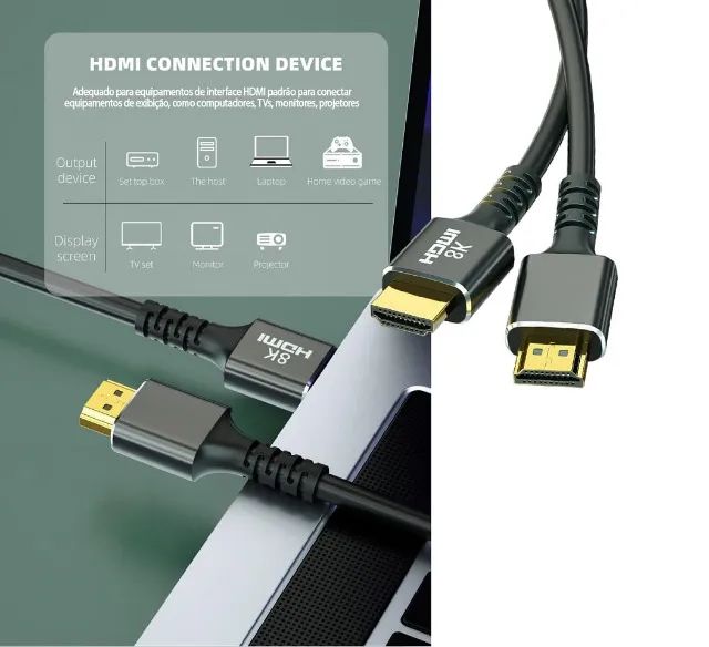 Cabo Hdmi 8k 2.1 2 Metros Tomate - Foto 3