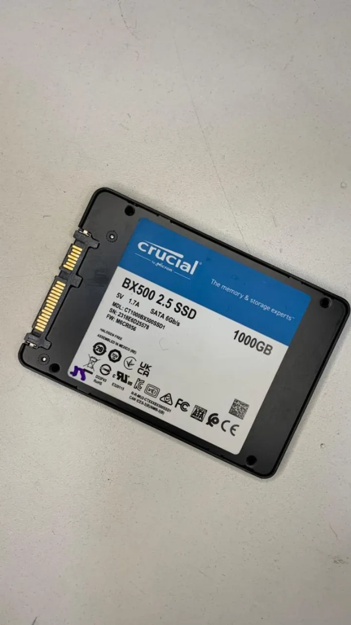 Ssd Crucial P2 500gb M.2 Nvme 2300/940 Mb/s Novo - Armazenamento