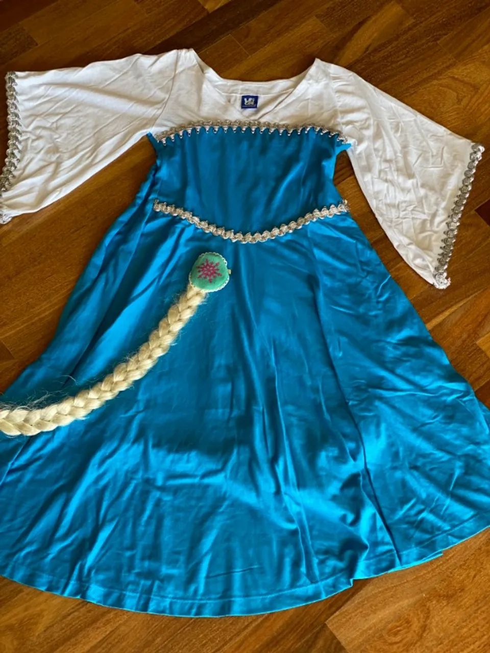 Vestido camisola ELSA FROZEN - Acompanha trança