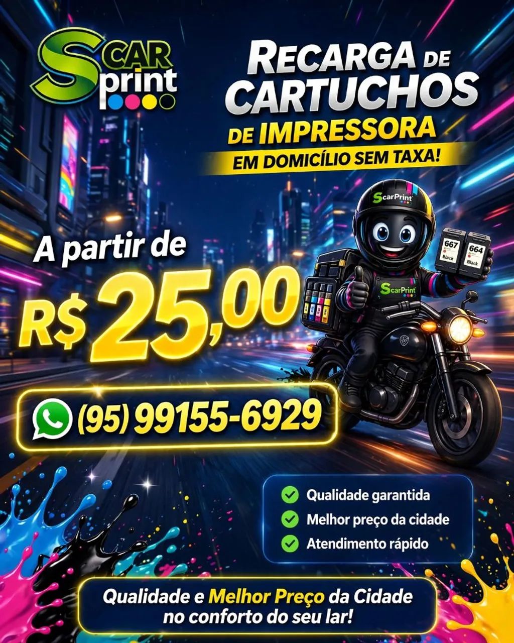 Em domicílio recarga de cartuchos de impressoras sem taxa 