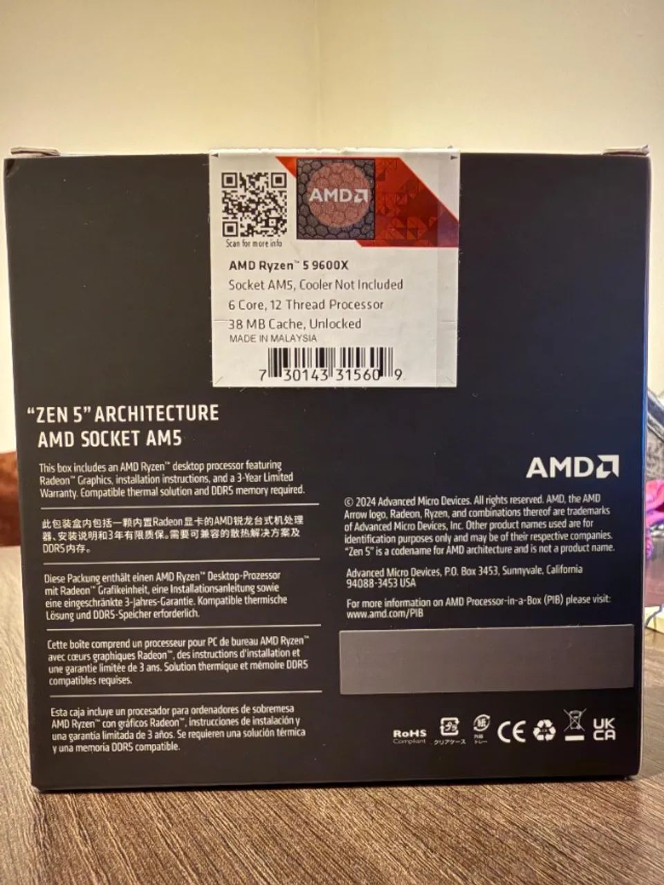 Processador AMD Ryzen 5 9600X - Foto 3