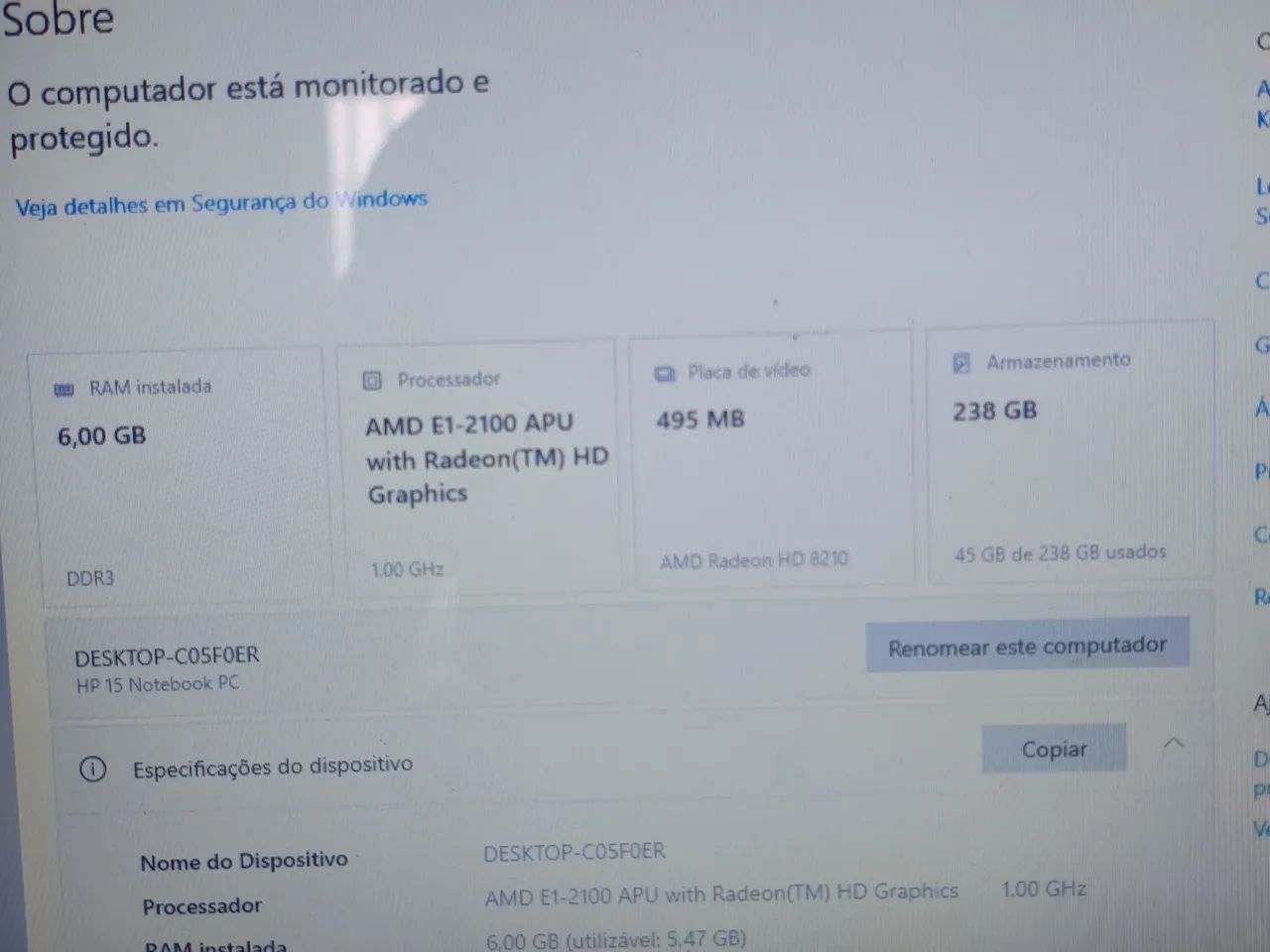 Notebook Hp 240gb SSD e 6gb ram - Foto 4