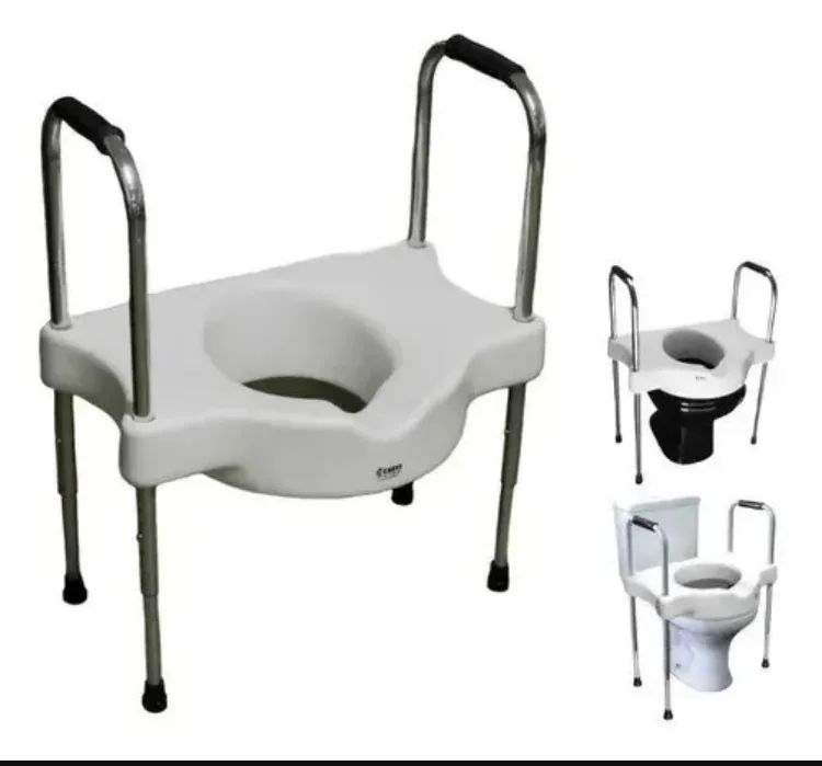 Assento Sanitário Elevado Sit V Com Barras Laterais De Apoio