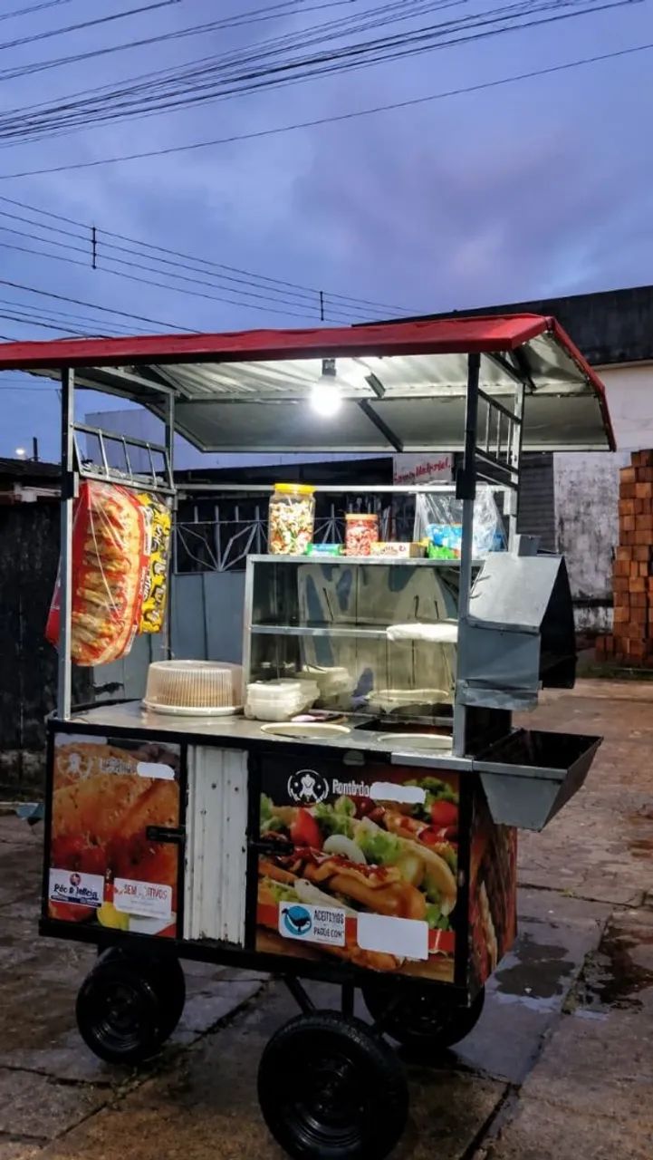 Carrinho de lanche com churrasqueira seminovo 